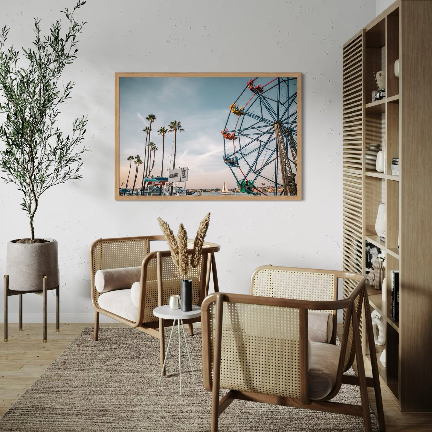 Newport Beach waterfront wall art featuring the Fun Zone by Sharon Williams