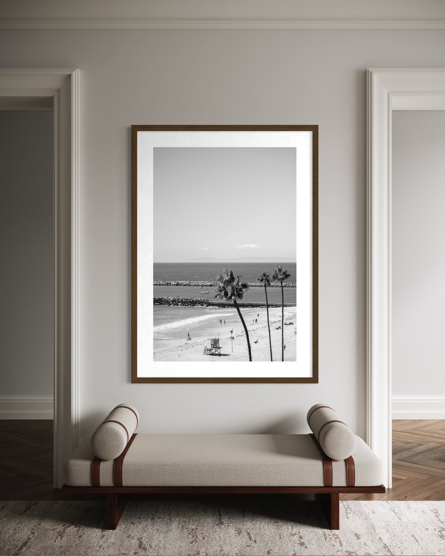 Black and white fine art photograph of Corona del Mar, California by Sharon Williams