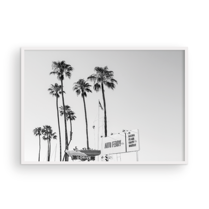 Framed black and white Newport Beach Fun Zone fine art print by Sharon Williams