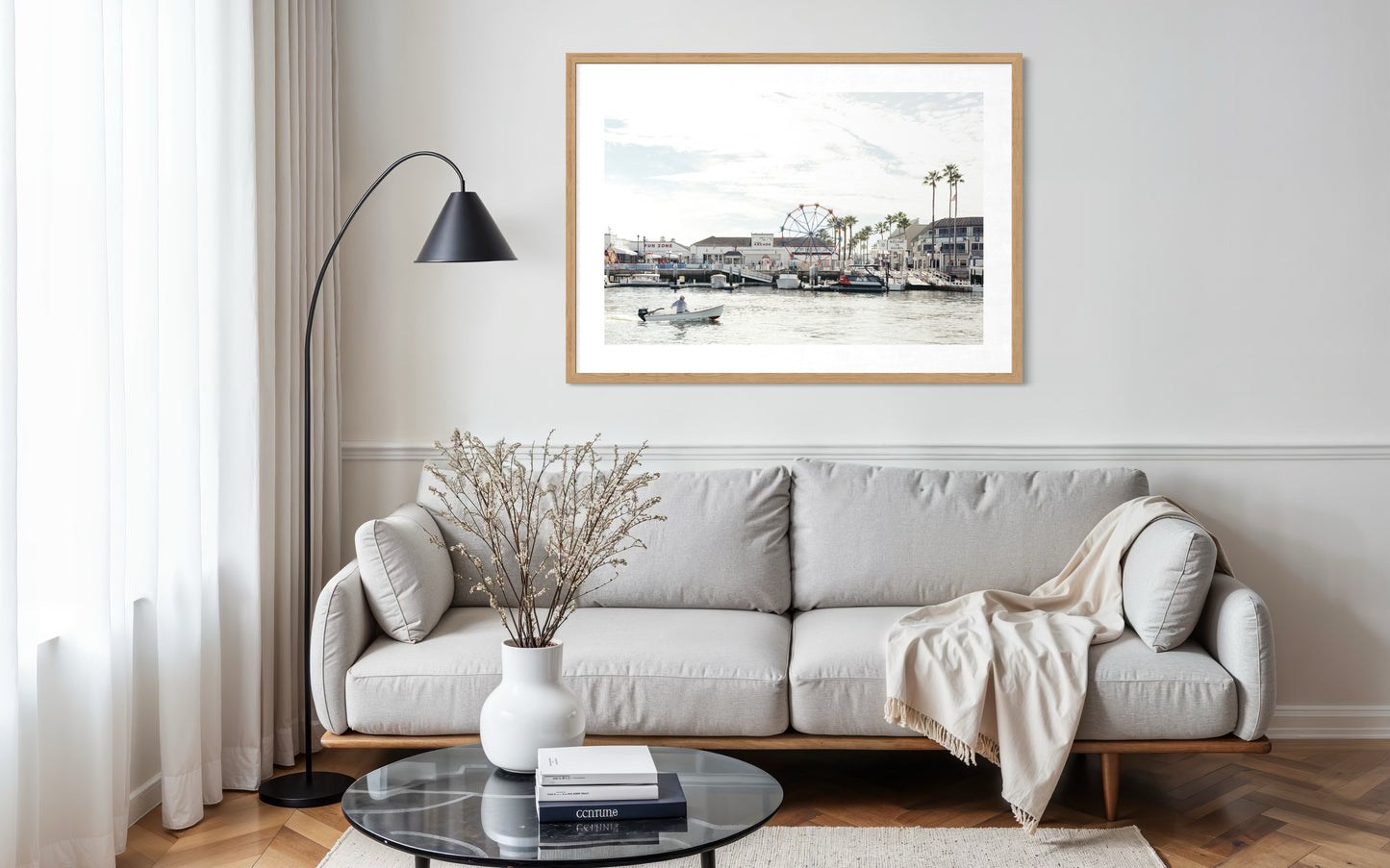 Framed Newport Beach Fun Zone fine art print by Sharon Williams