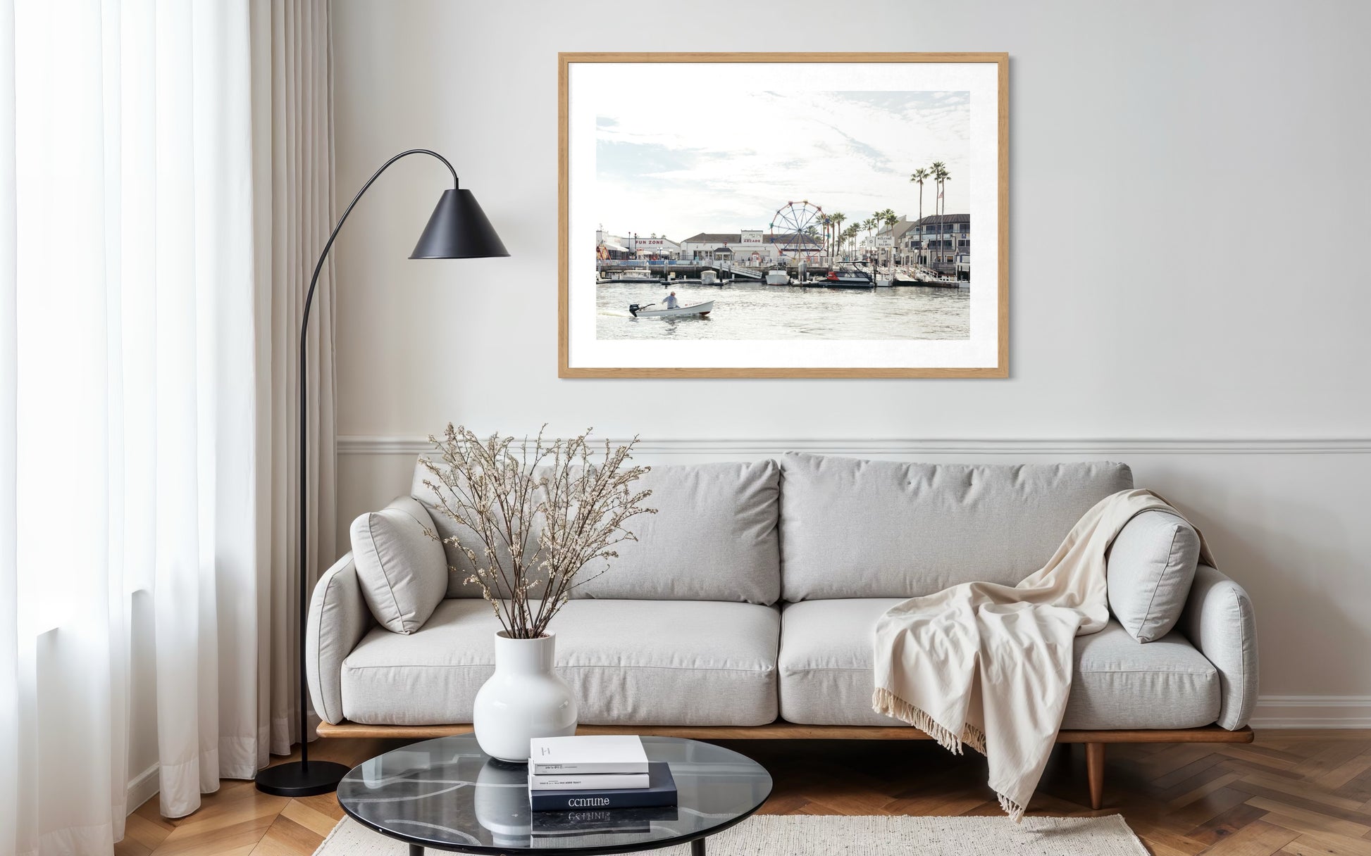 Framed Newport Beach Fun Zone fine art print by Sharon Williams